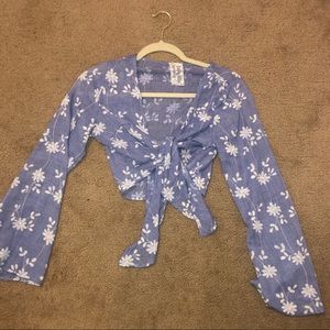 Sadie & Sage Tie Front Crop Top